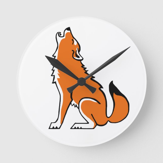 Horloge Ronde Graphique cool -Red WOLF - Faune - États-Unis (Recto)