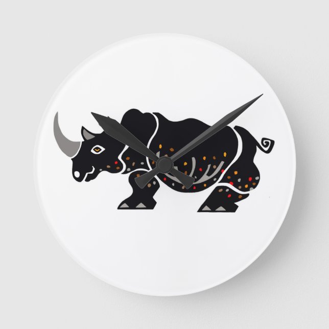 Horloge Ronde Graphique cool RHINOCEROS - Afrique - Conservation (Recto)