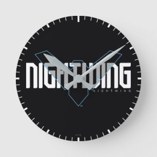 Horloge Ronde Graphique de nom high-tech Nightwing