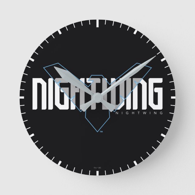 Horloge Ronde Graphique de nom high-tech Nightwing (Recto)