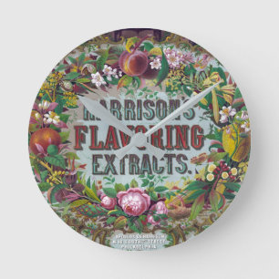 Horloge Ronde Graphique d'extraits de cuisson des fruits à fleur
