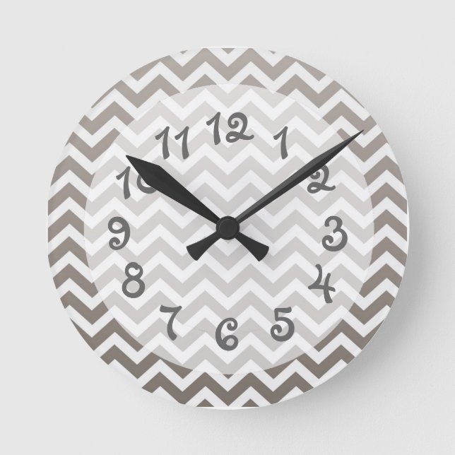 Horloge Ronde Gray Ombre Chevron (Recto)