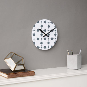 Horloge Ronde Gray Polka Dots, Polka Dot Pattern, Dots