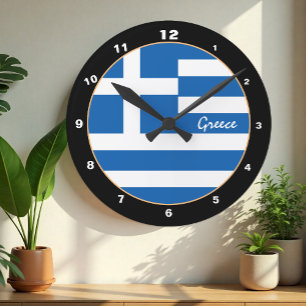 Horloge Ronde Grèce patriotique, drapeau grec tendance Accueil /