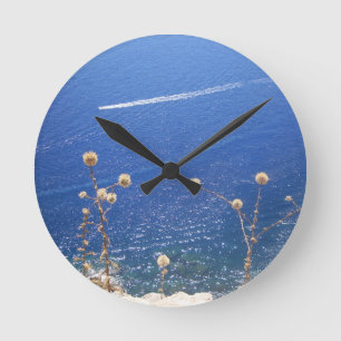 Horloge Ronde Greek Blue Sea