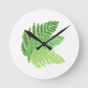 Horloge Ronde Green Fern Trio