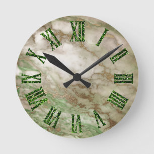 Horloge Ronde Green Gray Gold Bronze Mint Minimum Black