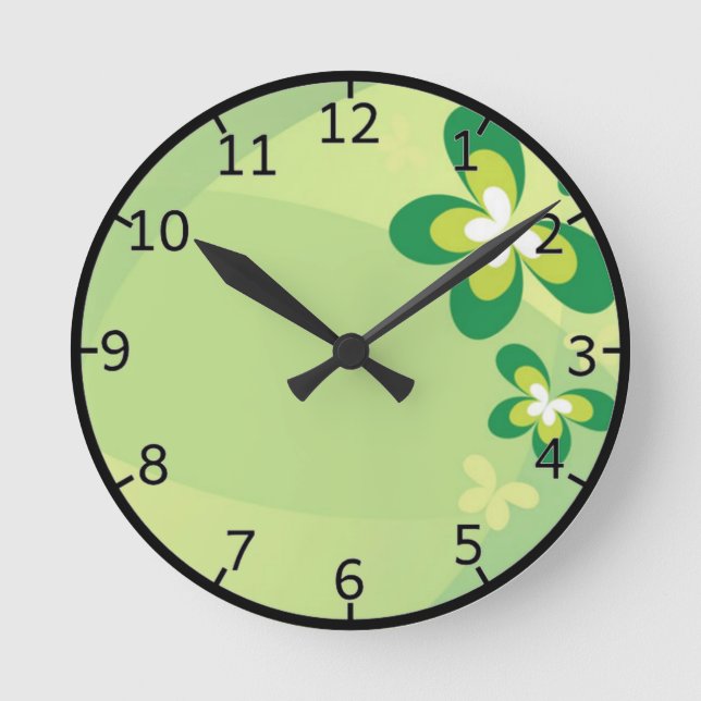 Horloge Ronde Green Spring Flower (Recto)