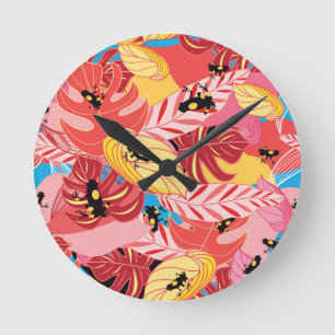 Horloge Ronde Grenouilles de jungle