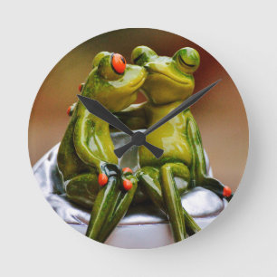 Horloge Ronde Grenouilles Heureuses