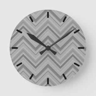Horloge Ronde Grey stripes zigzag