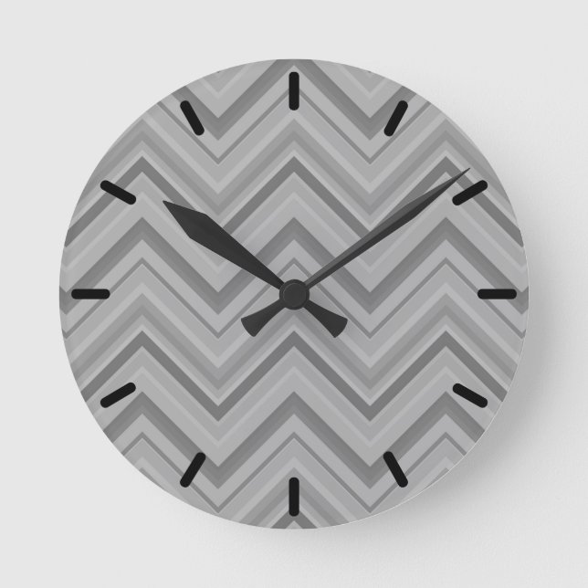 Horloge Ronde Grey stripes zigzag (Recto)