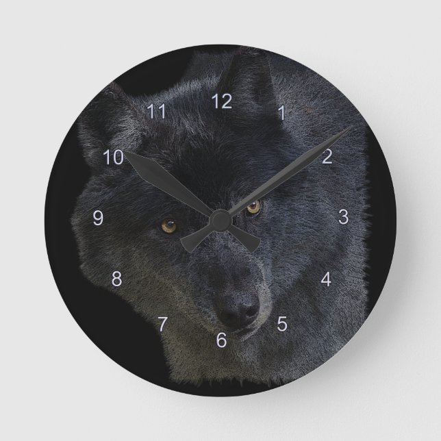 Horloge Ronde Grey Wolf Face Wildlife-Supporter Art Clock (Recto)