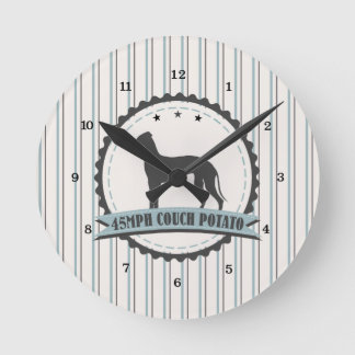 Horloge Ronde Greyhound Retraité Racer 45mi/h Lazy Dog