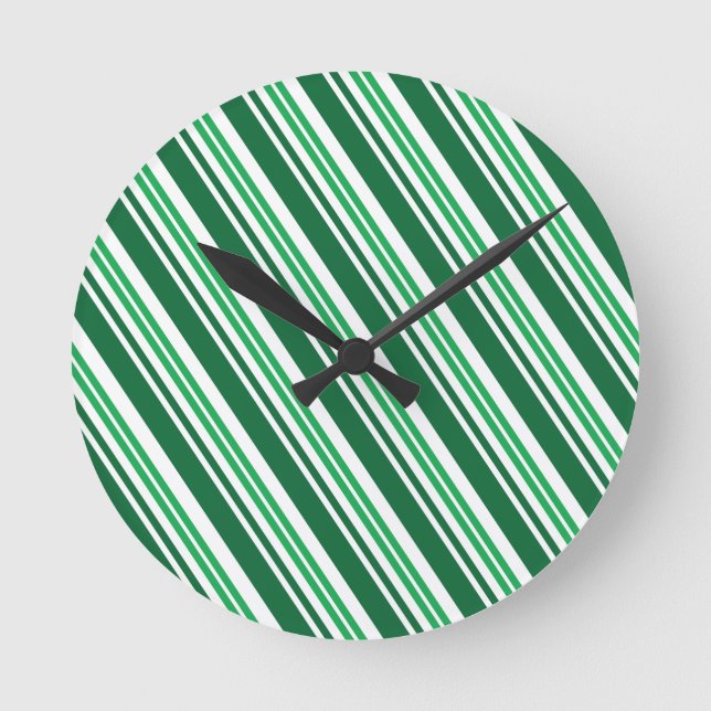 Horloge Ronde Grille de menthe verte (Recto)