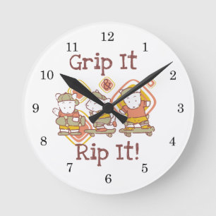 Horloge Ronde Grip It et Rip It Skateboard
