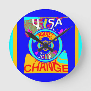 Horloge Ronde Groove Psychedelique : Énergie Abstraite Pop Art