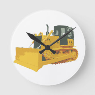 Horloge Ronde Gros bulldozer de construction sur pistes