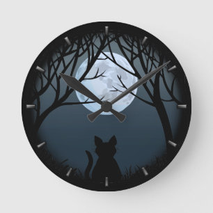 Horloge Ronde Gros Cat Clock Cute Cat Lover Wall Clocks & Decor