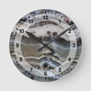 Horloge Ronde Gros plan sur un Onyx Silver Lace