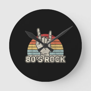 Horloge Ronde Groupe de Rock Rétro Vintage 80's