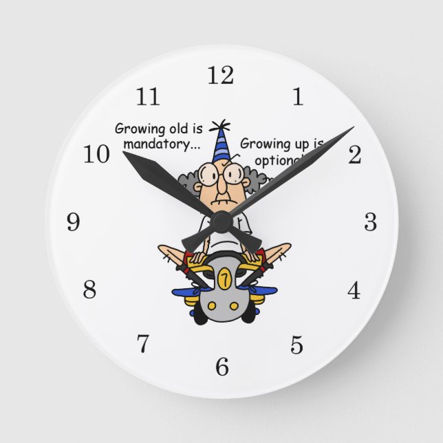 Horloge Ronde Growing Up est un Humour facultatif (Recto)