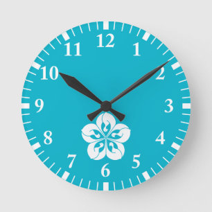 Horloge Ronde Grues de style Korin en forme de fleur de ballon