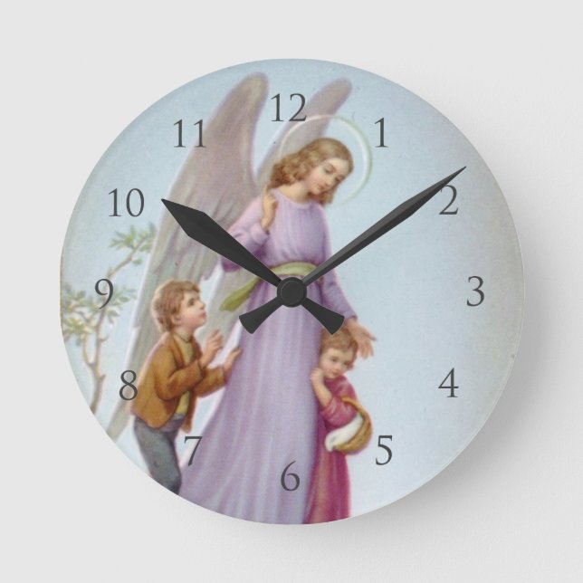 Horloge Ronde Guardian Angel Wall Clock (Recto)