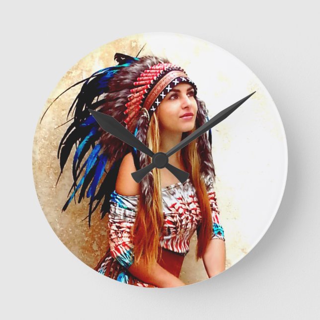 Horloge Ronde Guerrier indien (Recto)