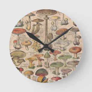 Horloge Ronde Guide vintage de champignon