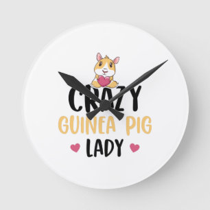 Horloge Ronde Guinéen Pig Lover   Guinée Poignées Animaux de 