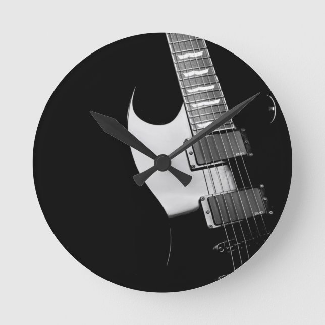 Horloge Ronde Guitar noire (Recto)