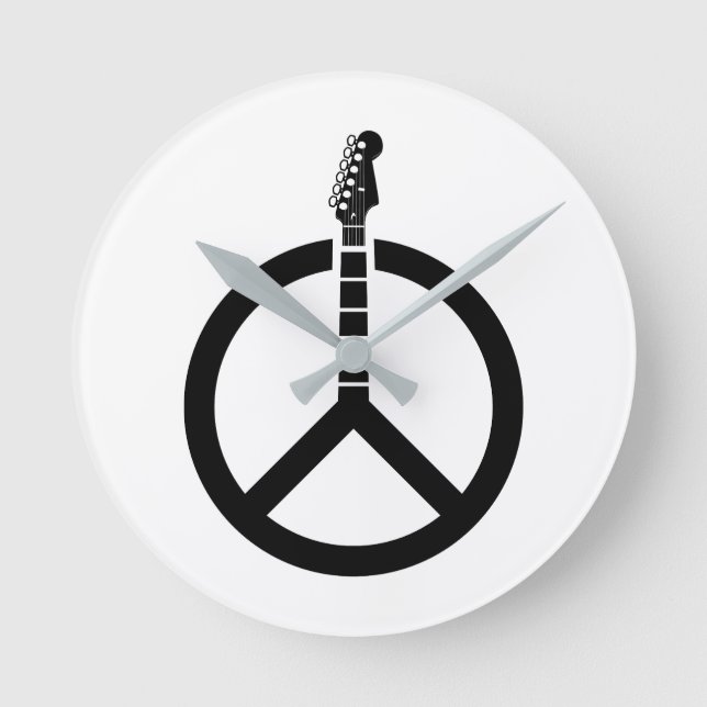 Horloge Ronde Guitar Peace Sign (Recto)