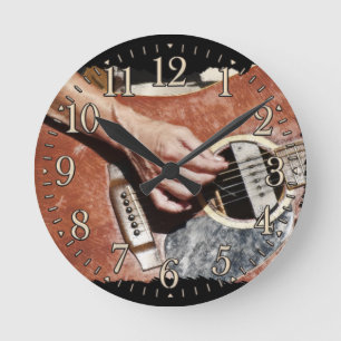 Horloge Ronde Guitar Player Music Themed Wall Clock
