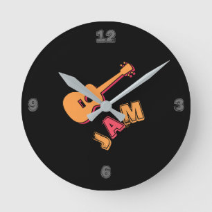 Horloge Ronde Guitare de basculage, art de style de confiture de