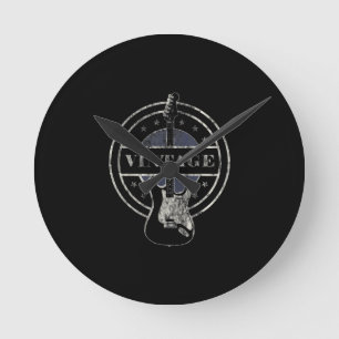 Horloge Ronde Guitare Lover Cadeau Vintage Retro Guitar