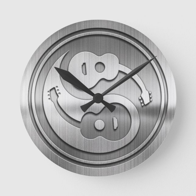 Horloge Ronde Guitare Yang Metal (Recto)