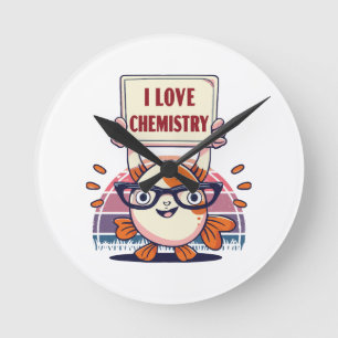 Horloge Ronde Guppies et chimie d'amour