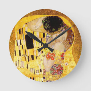 Horloge Ronde Gustav Klimt La Peinture Classique Du Kiss