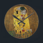 Horloge Ronde Gustav Klimt Le Baiser<br><div class="desc">Gustav Klimt Le Baiser</div>