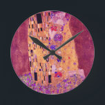 Horloge Ronde Gustav Klimt Le Baiser Violet<br><div class="desc">Gustav Klimt Le Baiser Violet</div>