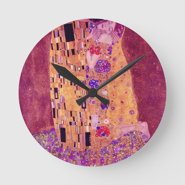Horloge Ronde Gustav Klimt Le Baiser Violet (Recto)