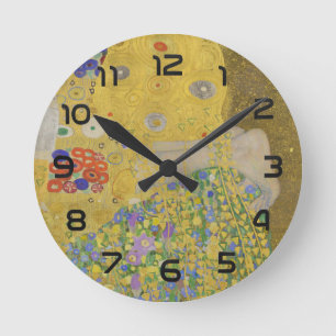 Horloge Ronde Gustav Klimt-The Kiss(détail)   Oeuvre Gold Leaf