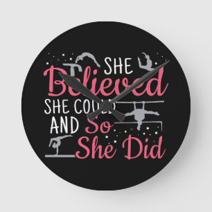Horloge Ronde Gymnastique féminine - Elle Croyait Qu'Elle Pourra