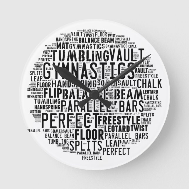 Horloge Ronde Gymnastique Mot Cloud (Recto)