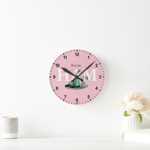 Horloge Ronde "H pour JAMBON" Conception de l'alphabet