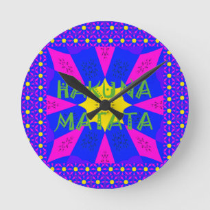 Horloge Ronde Hakuna Matata Beau Design Incroyable Couleurs