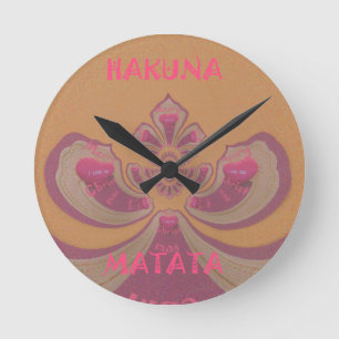 Horloge Ronde Hakuna Matata Joyeux Noël dessins de coeurs adorab