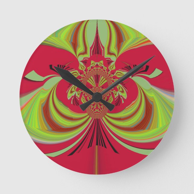 Horloge Ronde Hakuna Matata red yellow design (Recto)