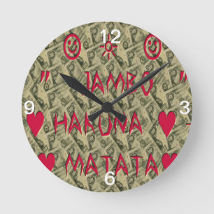 Horloge Ronde Hakuna Matata Talk Argent Art Design